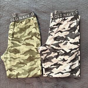 Old Navy Kids Camouflage PJ Pants- Green and Gray